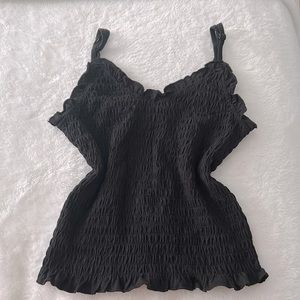 S.O. Ribbed spaghetti strap v neck crop top adjustable straps